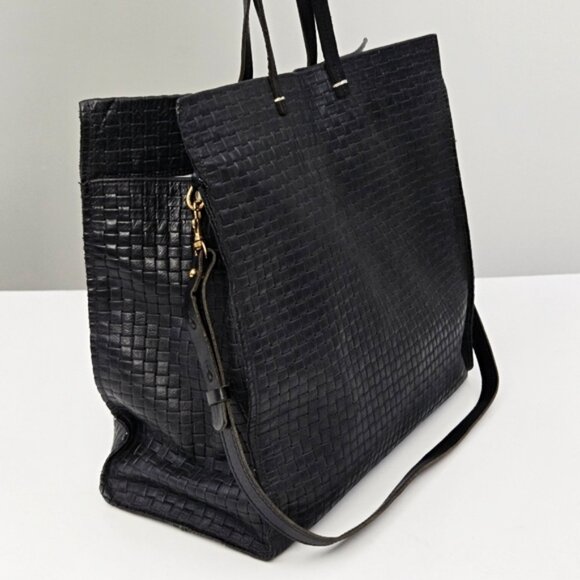 CLARE VIVIER / CLARE V WOVEN LEATHER SIMPLE TOTE BAG - Picture 4 of 9
